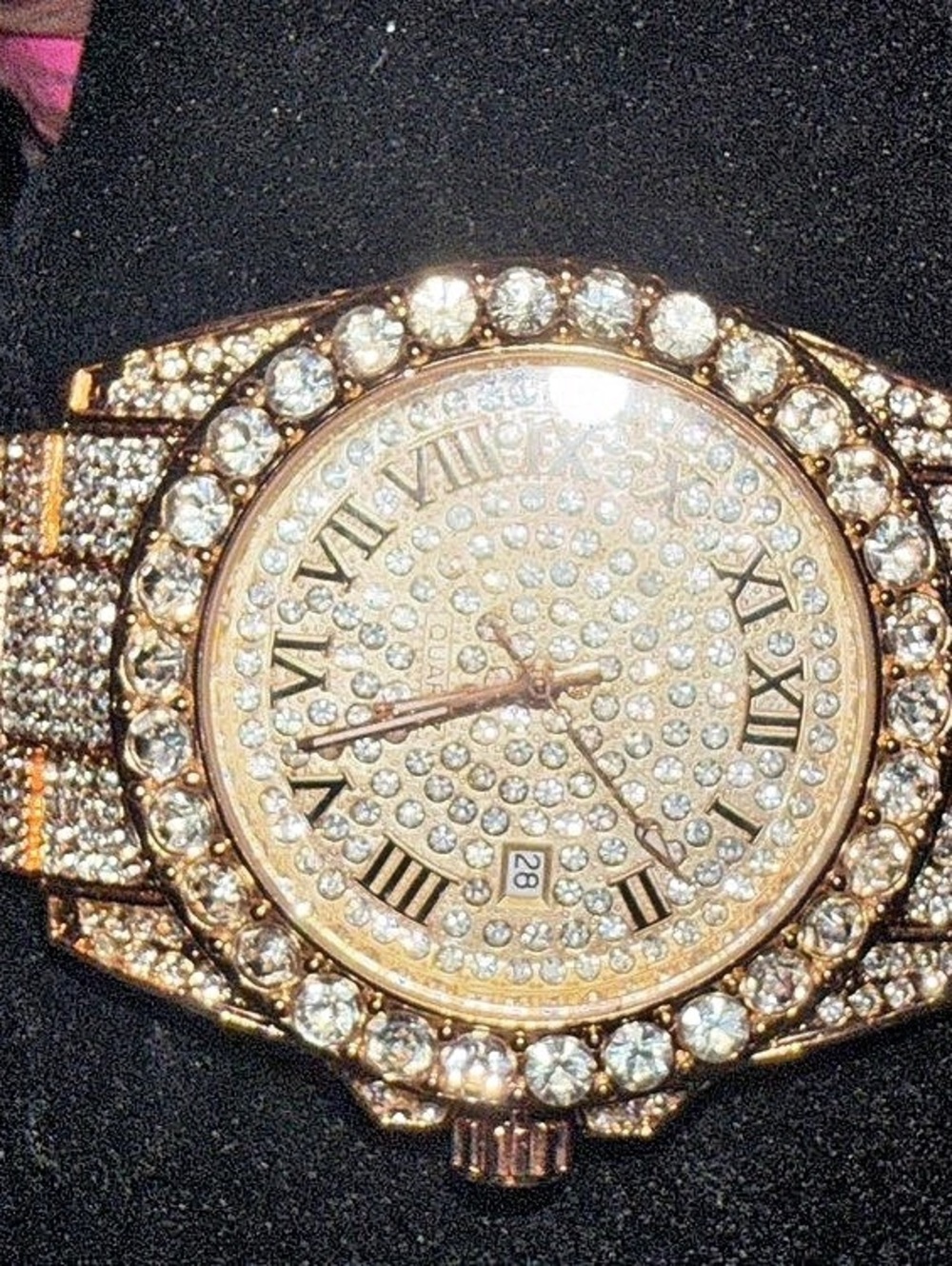 Rhinestone Gold-Tone Watch